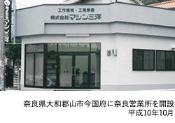 奈良県大和郡山市今国府に奈良営業所を開設 平成10年10月